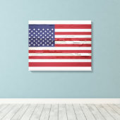 Amerikaanse vlag Weathered Paint Canvas Afdruk (Insitu (Houten vloer))