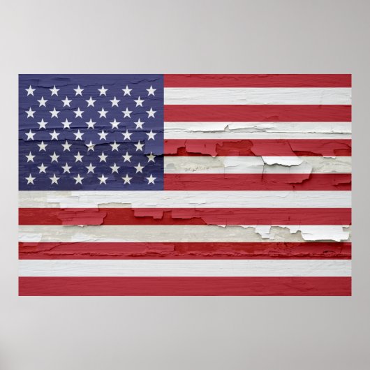 Amerikaanse vlag Weathered Paint Poster (Voorkant)