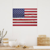 Amerikaanse vlag Weathered Poster (Keuken)