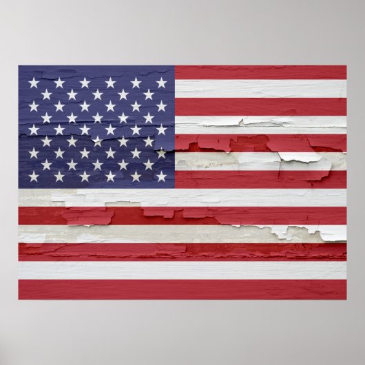 Amerikaanse vlag Weathered Poster (Voorkant)