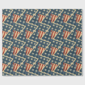 Amerikaanse vlag Weathered Stars en Stripes Cadeaupapier (Vlak)