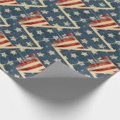 Amerikaanse vlag Weathered Stars en Stripes Cadeaupapier (Hoek)