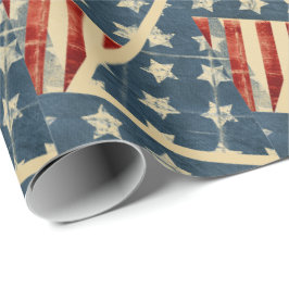 Amerikaanse vlag Weathered Stars en Stripes Cadeaupapier