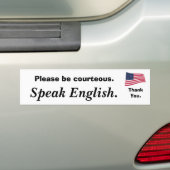 Amerikaanse vlag, wees hoffelijk. bumpersticker (Op auto)