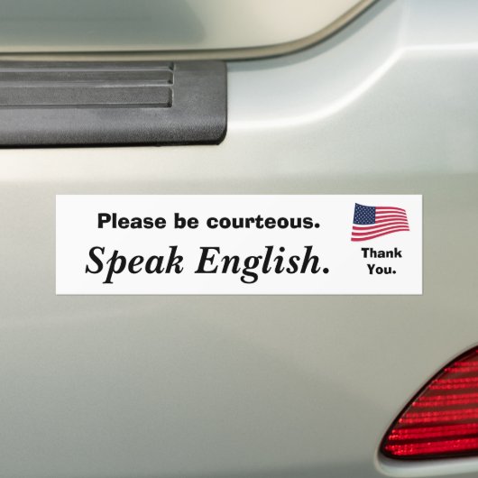 Amerikaanse vlag, wees hoffelijk. bumpersticker (Op auto)
