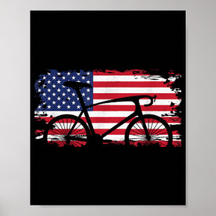 Amerikaanse Vlag Weg Wielrennen Fiets Kleding - Fi Poster