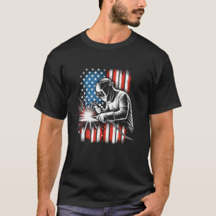  Amerikaanse vlag Welding Hero Welder T-shirt