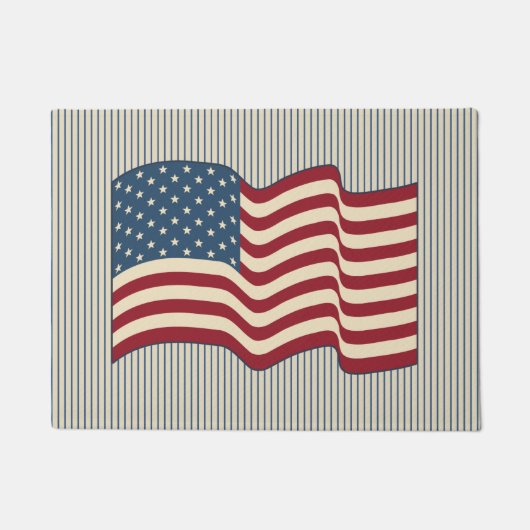 Amerikaanse Vlag Welkomstmat Deurmat Vloerkleed Ca (Voorkant)