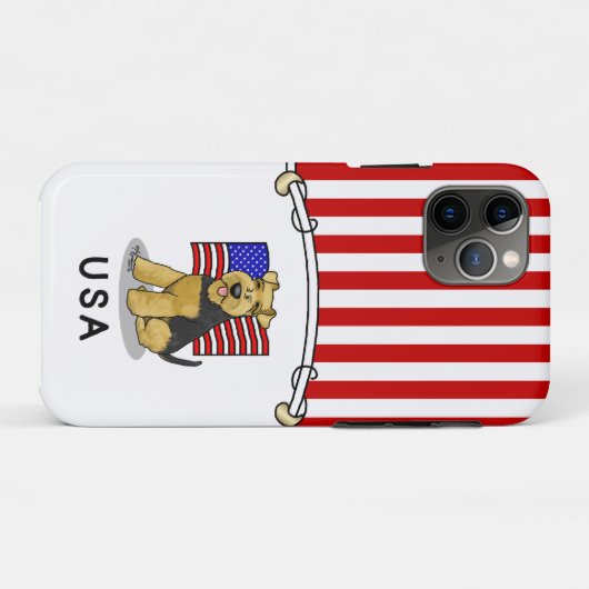 Amerikaanse vlag Welsh Terrier Dog - Cute Case-Mate iPhone Case (Achterkant (horizontaal))