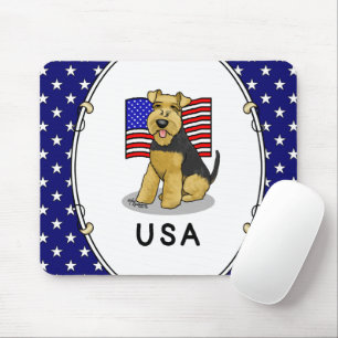 Amerikaanse vlag Welsh Terrier Dog Cute Patriotic Muismat