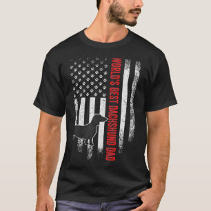  Amerikaanse vlag werelden beste teckel papa si T-shirt