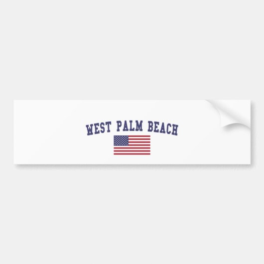 Amerikaanse vlag West Palm Beach Bumpersticker (Voorkant)