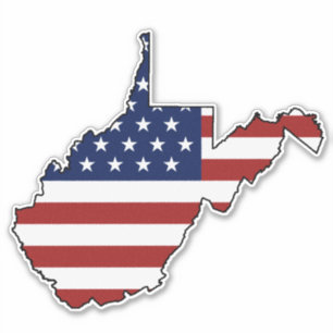 Amerikaanse vlag West Virginia Sticker