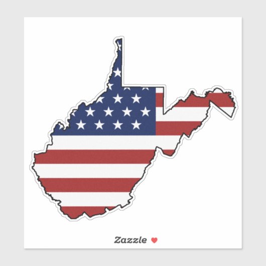 Amerikaanse vlag West Virginia Sticker (Vel)