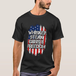 Amerikaanse vlag, Whiskey Steak Pistolen & Freedom T-shirt