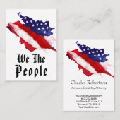 *~* Amerikaanse vlag wij de Waterverf van de Veren Visitekaartje (Voorkant / Achterkant)