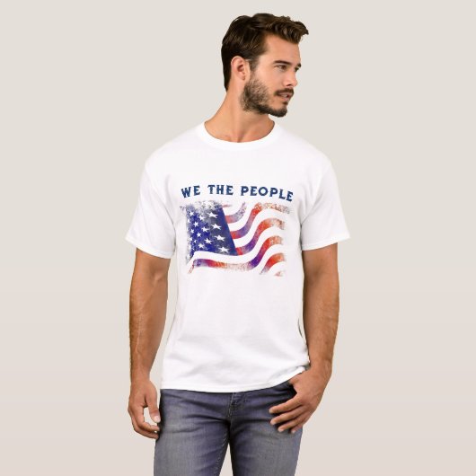 Amerikaanse vlag, wij het volk, Mannen T-shirt (Voorkant volledig)