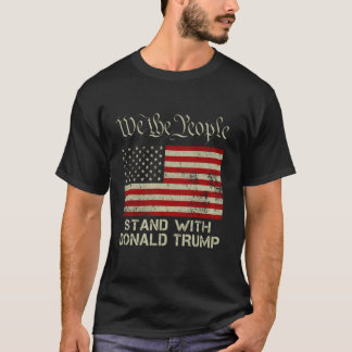 Amerikaanse vlag Wij het volk staan met Donald Tru T-shirt