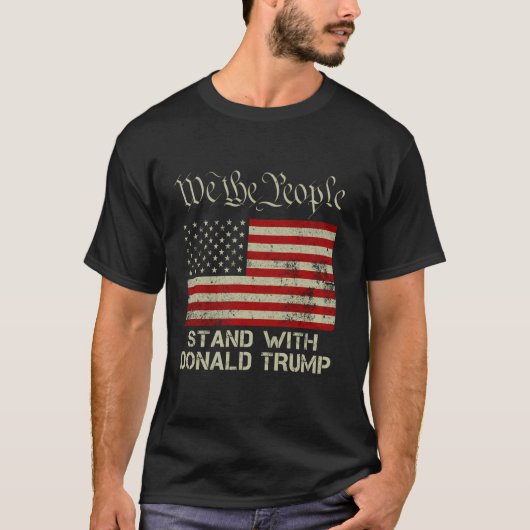 Amerikaanse vlag Wij het volk staan met Donald Tru T-shirt (Voorkant)
