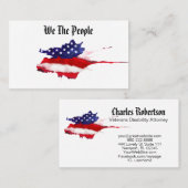 *~* Amerikaanse vlag Wij mensen rood wit blauw Visitekaartje (Voorkant / Achterkant)