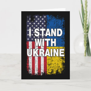 Amerikaanse Vlag Wij Steunen Oekraïense Vlag Ik St Kaart