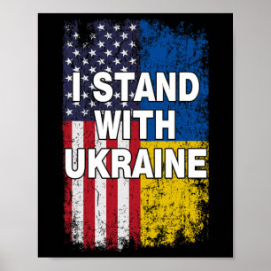 Amerikaanse Vlag Wij Steunen Oekraïense Vlag Ik St Poster