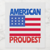 Amerikaanse vlag wijn etiket (Enkel label)