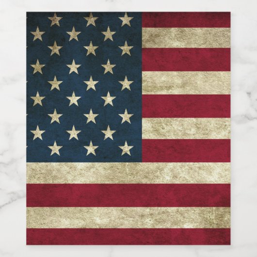 Amerikaanse vlag wijn etiket (Enkel label)