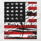 Amerikaanse vlag Wijn Etiket (Enkel label)