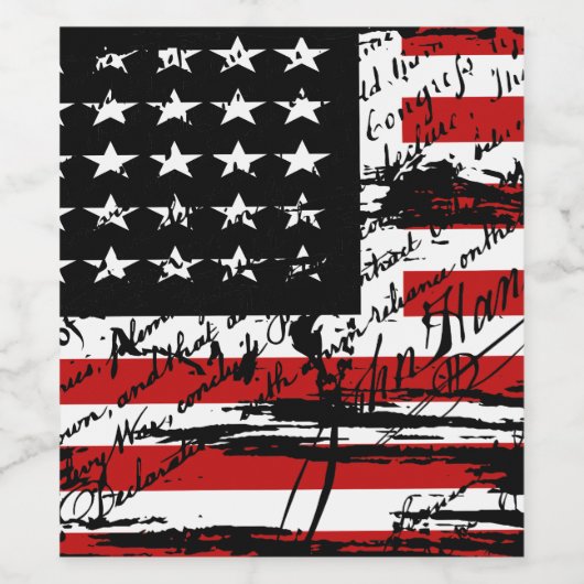  Amerikaanse vlag Wijn Etiket (Enkel label)