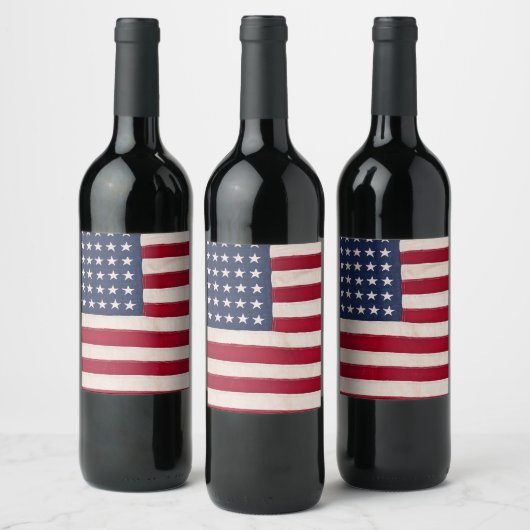  Amerikaanse vlag Wijn Etiket (Flessen)