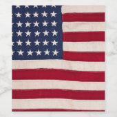 Amerikaanse vlag Wijn Etiket (Enkel label)