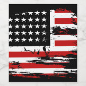  Amerikaanse vlag Wijn Etiket (Enkel label)