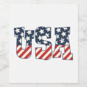 Amerikaanse vlag wijn etiket (Enkel label)