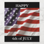 Amerikaanse vlag wijn etiket (Enkel label)