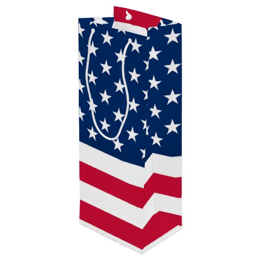 Amerikaanse vlag wijncadeautassen wijn cadeautas (Achterkant Gekanteld)
