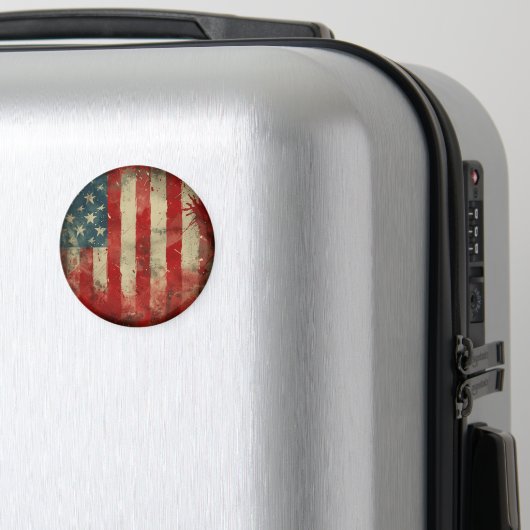 Amerikaanse Vlag Wind Spinner Rond Magneet (Insitu (bagage))