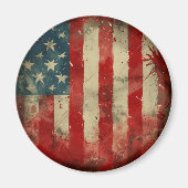 Amerikaanse Vlag Wind Spinner Rond Magneet (Voorkant)