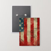Amerikaanse Vlag Windmolen Rond Button (Voorkant / Achterkant)