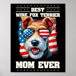 Amerikaanse vlag Wire Fox Terrier 4 juli Pat Poster