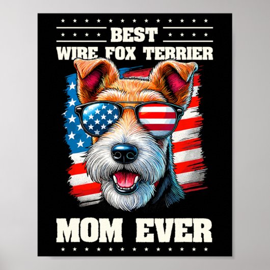 Amerikaanse vlag Wire Fox Terrier 4 juli Pat Poster (Voorkant)