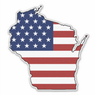 Amerikaanse vlag Wisconsin Sticker