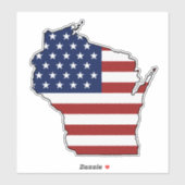 Amerikaanse vlag Wisconsin Sticker (Vel)