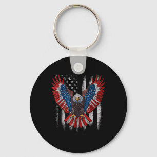 Amerikaanse Vlag Witkopzeearend 4 juli Amerika Pat Sleutelhanger