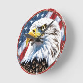 Amerikaanse Vlag Witkopzeearend Klok (Hoek)