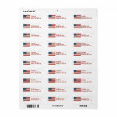 Amerikaanse vlag witte Adresetiketten Etiket (Full Sheet)