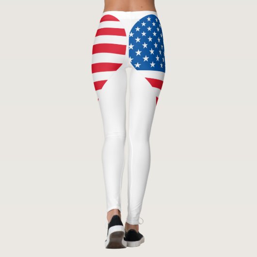 Amerikaanse vlag Witte Leggings (Achterkant)