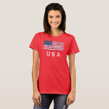  Amerikaanse vlag (Witte tekst) T-shirt voor vrouw