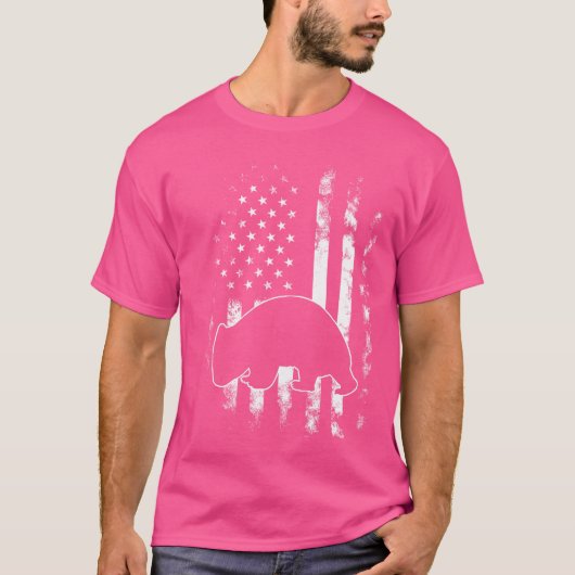 Amerikaanse vlag Wombats T-shirt (Voorkant)