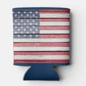 Amerikaanse vlag "Wood Afbeelding" Koelbox Blikjeskoeler (Achterkant)